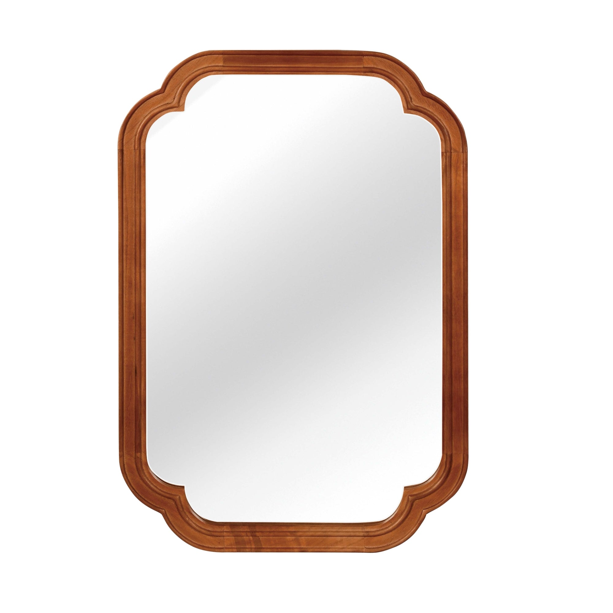 VanityFus 30-in W 20-in H Oval Yellowish-Brown Framed Beveled Bathroom Vanity Mirror Wall Mirror
