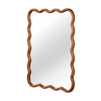 VanityFus 30-in W 20-in H Wavy Rectangle Yellowish-Brown Framed Beveled Bathroom Vanity Mirror Wall Mirror