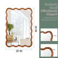 VanityFus 30-in W 20-in H Wavy Rectangle Yellowish-Brown Framed Beveled Bathroom Vanity Mirror Wall Mirror