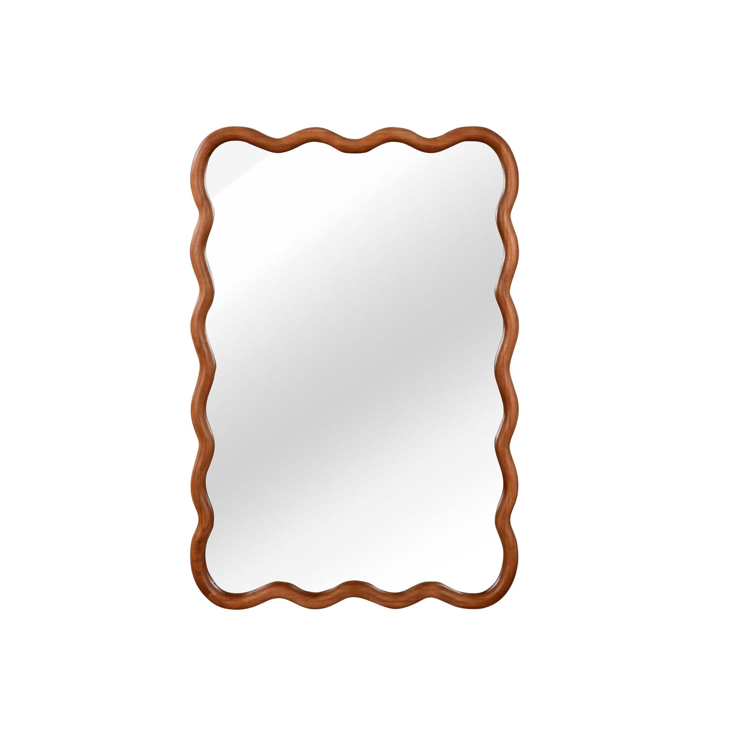 VanityFus 30-in W 20-in H Wavy Rectangle Yellowish-Brown Framed Beveled Bathroom Vanity Mirror Wall Mirror
