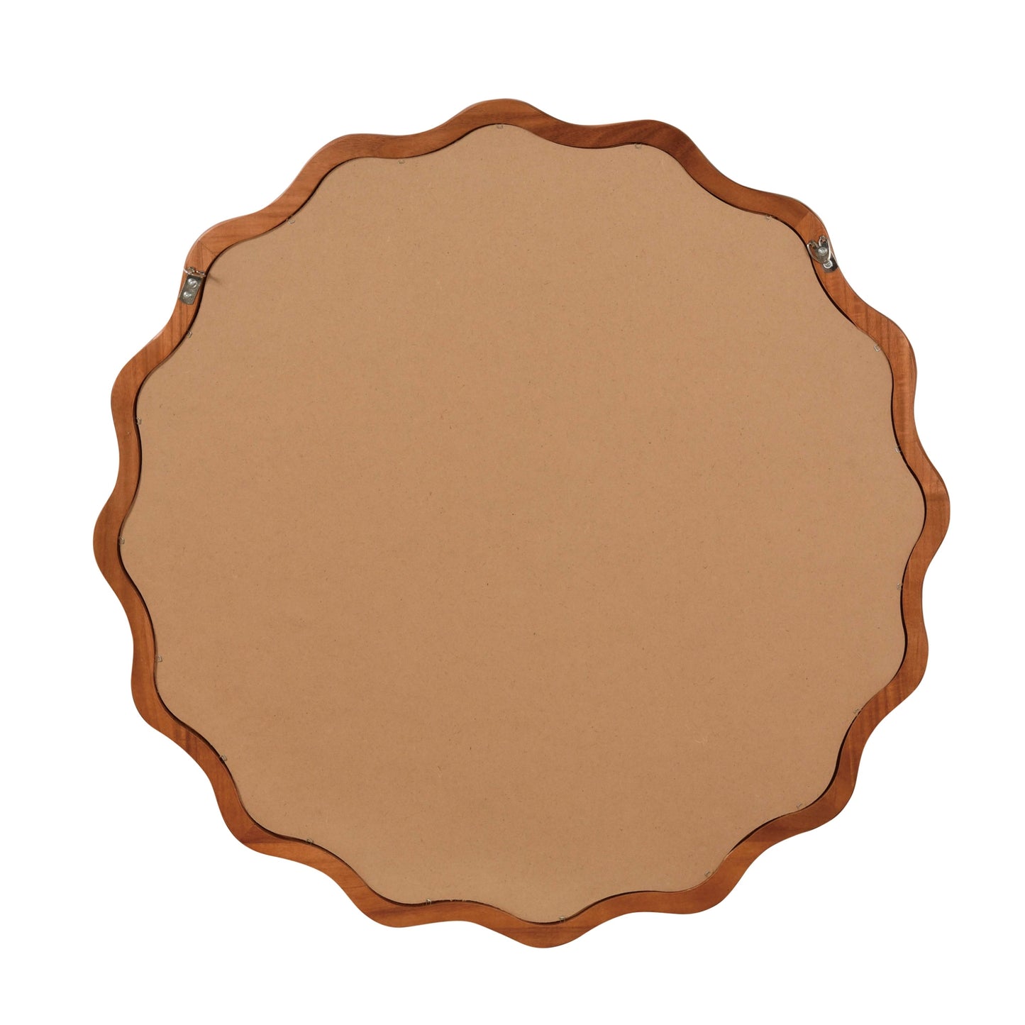 VanityFus 24-in W 24-in H Wavy Round Yellowish-Brown Framed Beveled Bathroom Vanity Mirror Wall Mirror