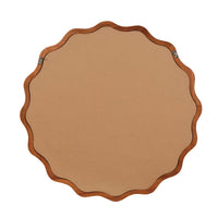 VanityFus 24-in W 24-in H Wavy Round Yellowish-Brown Framed Beveled Bathroom Vanity Mirror Wall Mirror