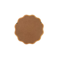 VanityFus 24-in W 24-in H Wavy Round Oak Framed Beveled Bathroom Vanity Mirror Wall Mirror