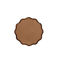 VanityFus 24-in W 24-in H Wavy Round Dark Walnut Framed Beveled Bathroom Vanity Mirror Wall Mirror