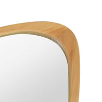 VanityFus 30-in W 20-in H Irregular Oak Framed Beveled Bathroom Vanity Mirror Wall Mirror