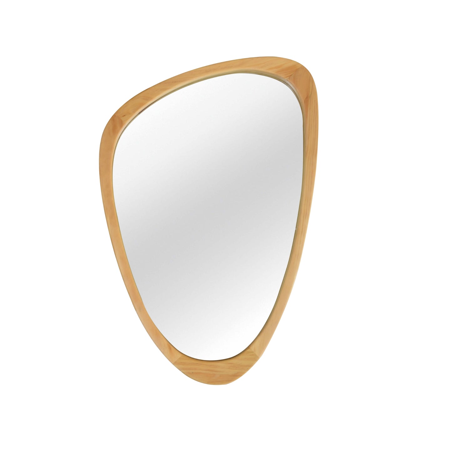 VanityFus 30-in W 20-in H Irregular Oak Framed Beveled Bathroom Vanity Mirror Wall Mirror