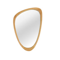 VanityFus 30-in W 20-in H Irregular Oak Framed Beveled Bathroom Vanity Mirror Wall Mirror