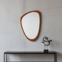 VanityFus 30-in W 20-in H Irregular Yellowish-Brown Framed Beveled Bathroom Vanity Mirror Wall Mirror