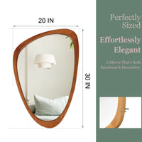 VanityFus 30-in W 20-in H Irregular Yellowish-Brown Framed Beveled Bathroom Vanity Mirror Wall Mirror