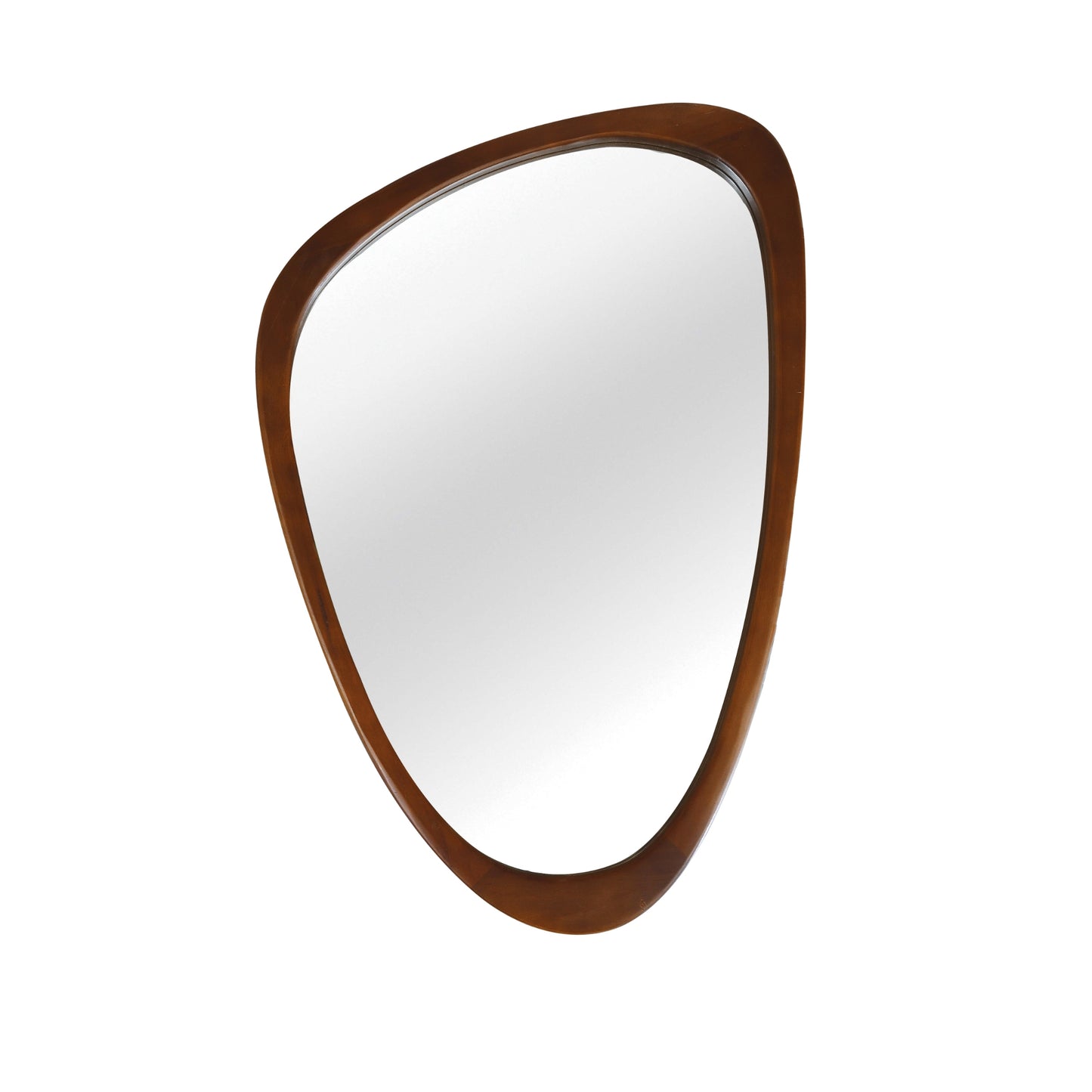 VanityFus 30-in W 20-in H Irregular Dark Walnut Framed Beveled Bathroom Vanity Mirror Wall Mirror