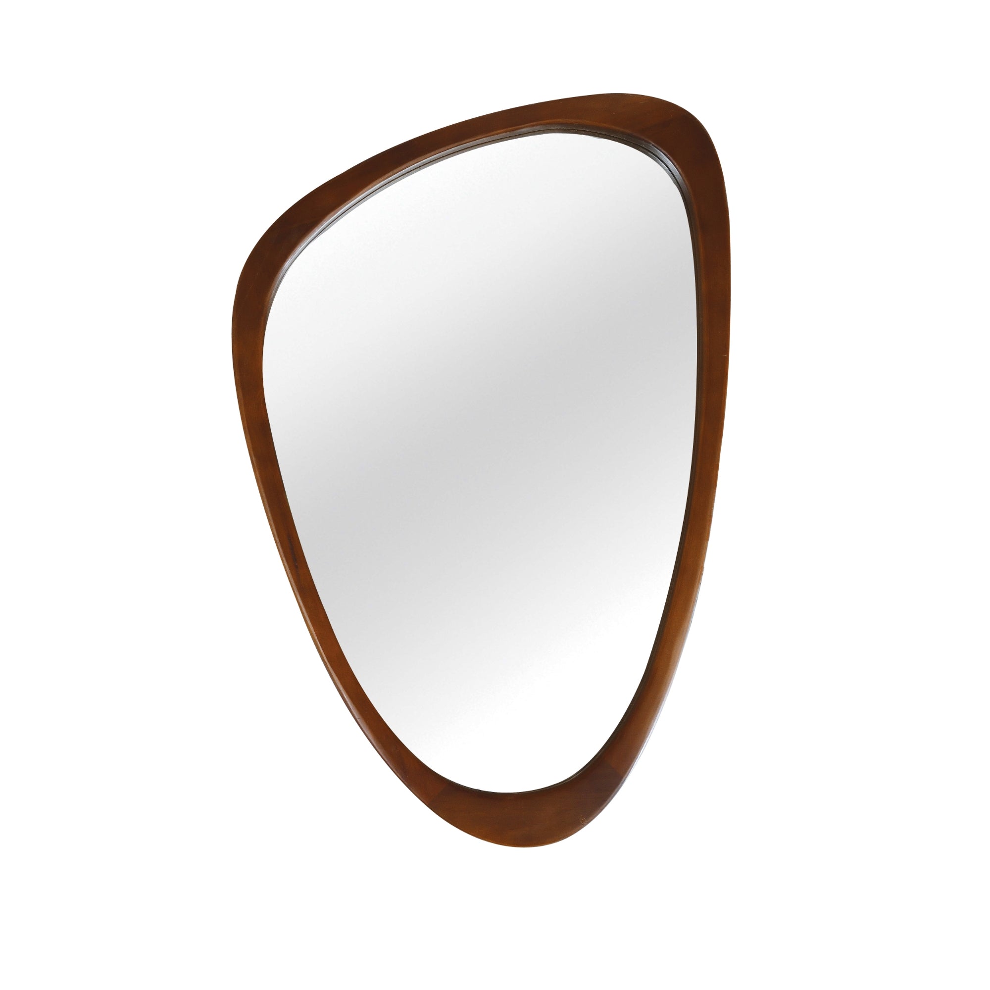 VanityFus 30-in W 20-in H Irregular Dark Walnut Framed Beveled Bathroom Vanity Mirror Wall Mirror