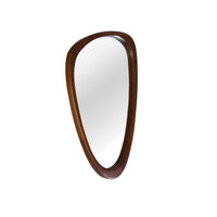 VanityFus 30-in W 20-in H Irregular Dark Walnut Framed Beveled Bathroom Vanity Mirror Wall Mirror