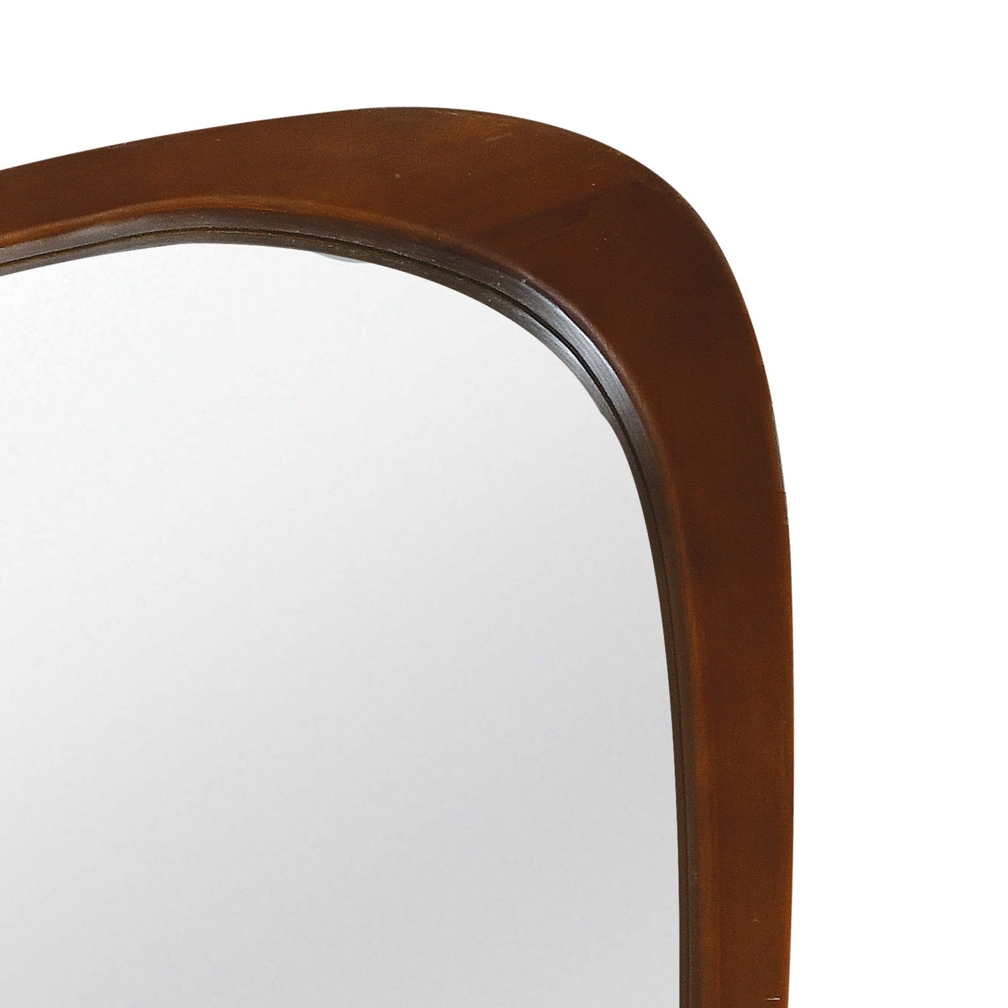 VanityFus 30-in W 20-in H Irregular Dark Walnut Framed Beveled Bathroom Vanity Mirror Wall Mirror