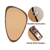 VanityFus 30-in W 20-in H Irregular Dark Walnut Framed Beveled Bathroom Vanity Mirror Wall Mirror