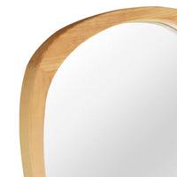 VanityFus 36-in W 24-in H Irregular Oak Framed Beveled Bathroom Vanity Mirror Wall Mirror