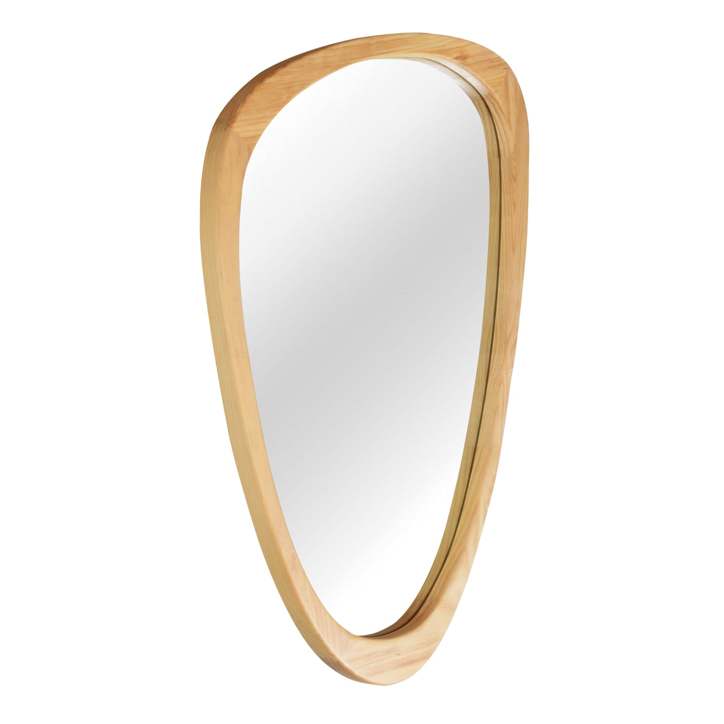 VanityFus 36-in W 24-in H Irregular Oak Framed Beveled Bathroom Vanity Mirror Wall Mirror