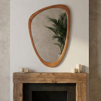 VanityFus 36-in W 24-in H Irregular Yellowish-Brown Framed Beveled Bathroom Vanity Mirror Wall Mirror