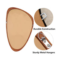 VanityFus 36-in W 24-in H Irregular Yellowish-Brown Framed Beveled Bathroom Vanity Mirror Wall Mirror