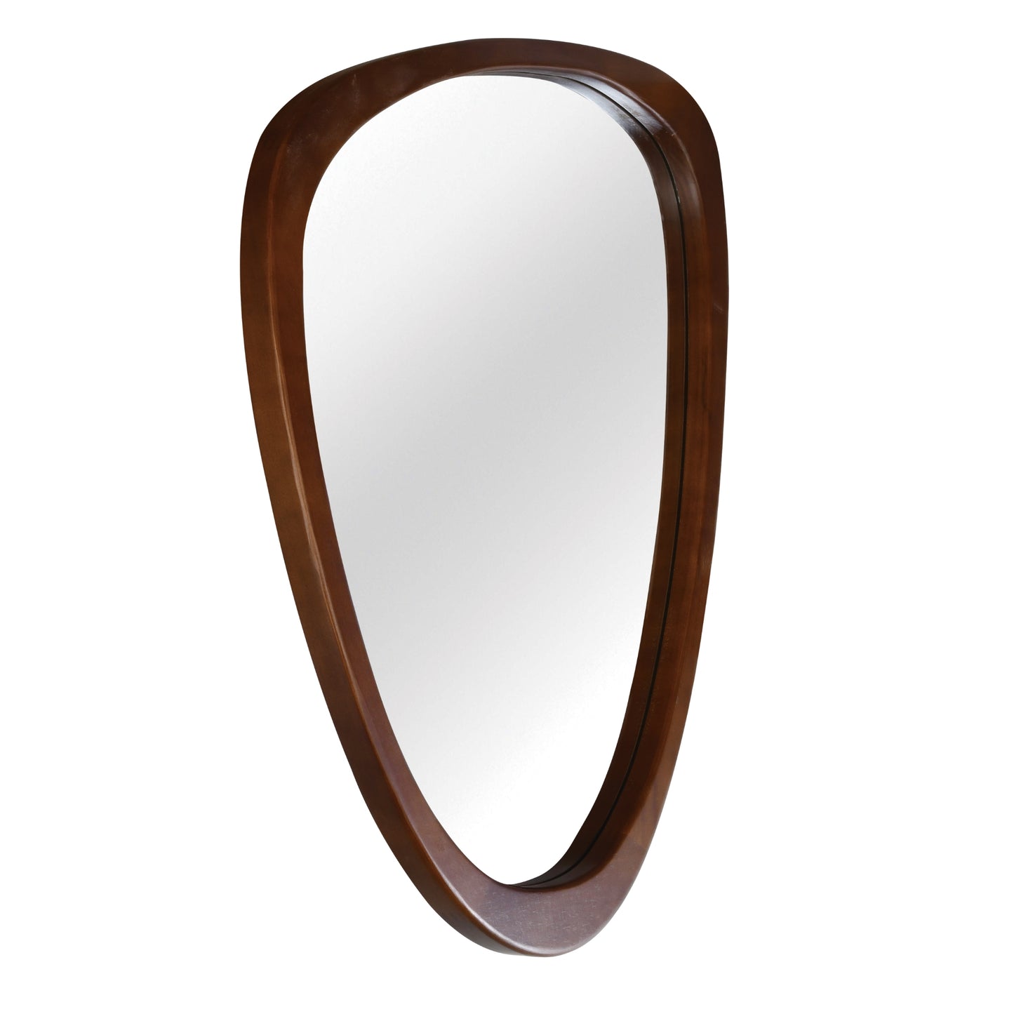 VanityFus 36-in W 24-in H Irregular Dark Walnut Framed Beveled Bathroom Vanity Mirror Wall Mirror