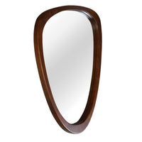 VanityFus 36-in W 24-in H Irregular Dark Walnut Framed Beveled Bathroom Vanity Mirror Wall Mirror