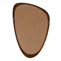 VanityFus 36-in W 24-in H Irregular Dark Walnut Framed Beveled Bathroom Vanity Mirror Wall Mirror