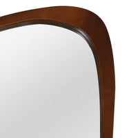 VanityFus 36-in W 24-in H Irregular Dark Walnut Framed Beveled Bathroom Vanity Mirror Wall Mirror
