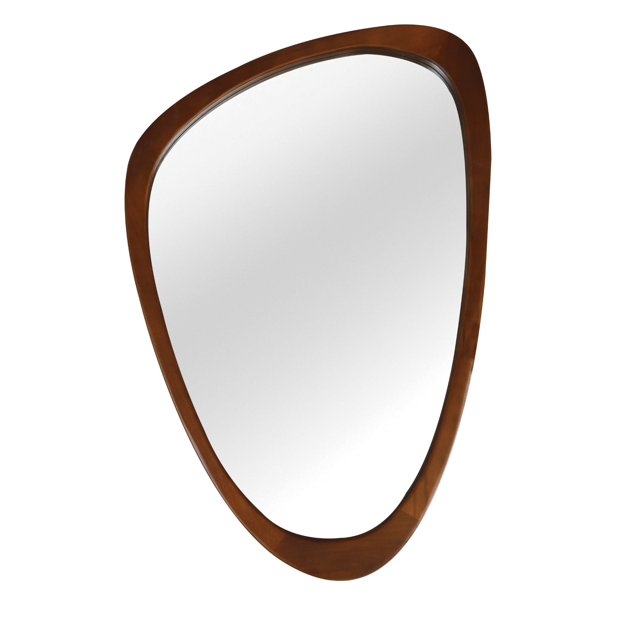 VanityFus 36-in W 24-in H Irregular Dark Walnut Framed Beveled Bathroom Vanity Mirror Wall Mirror