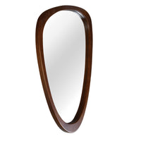 VanityFus 36-in W 24-in H Irregular Dark Walnut Framed Beveled Bathroom Vanity Mirror Wall Mirror