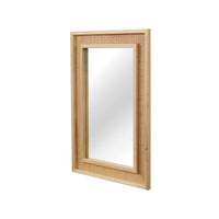 VanityFus 30-in W 20-in H Rectangle Natural Wood Framed Bathroom Vanity Mirror Wall Mirror