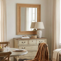 VanityFus 30-in W 20-in H Rectangle Natural Wood Framed Bathroom Vanity Mirror Wall Mirror
