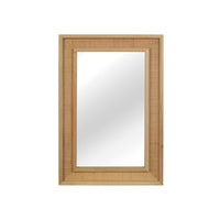 VanityFus 30-in W 20-in H Rectangle Natural Wood Framed Bathroom Vanity Mirror Wall Mirror