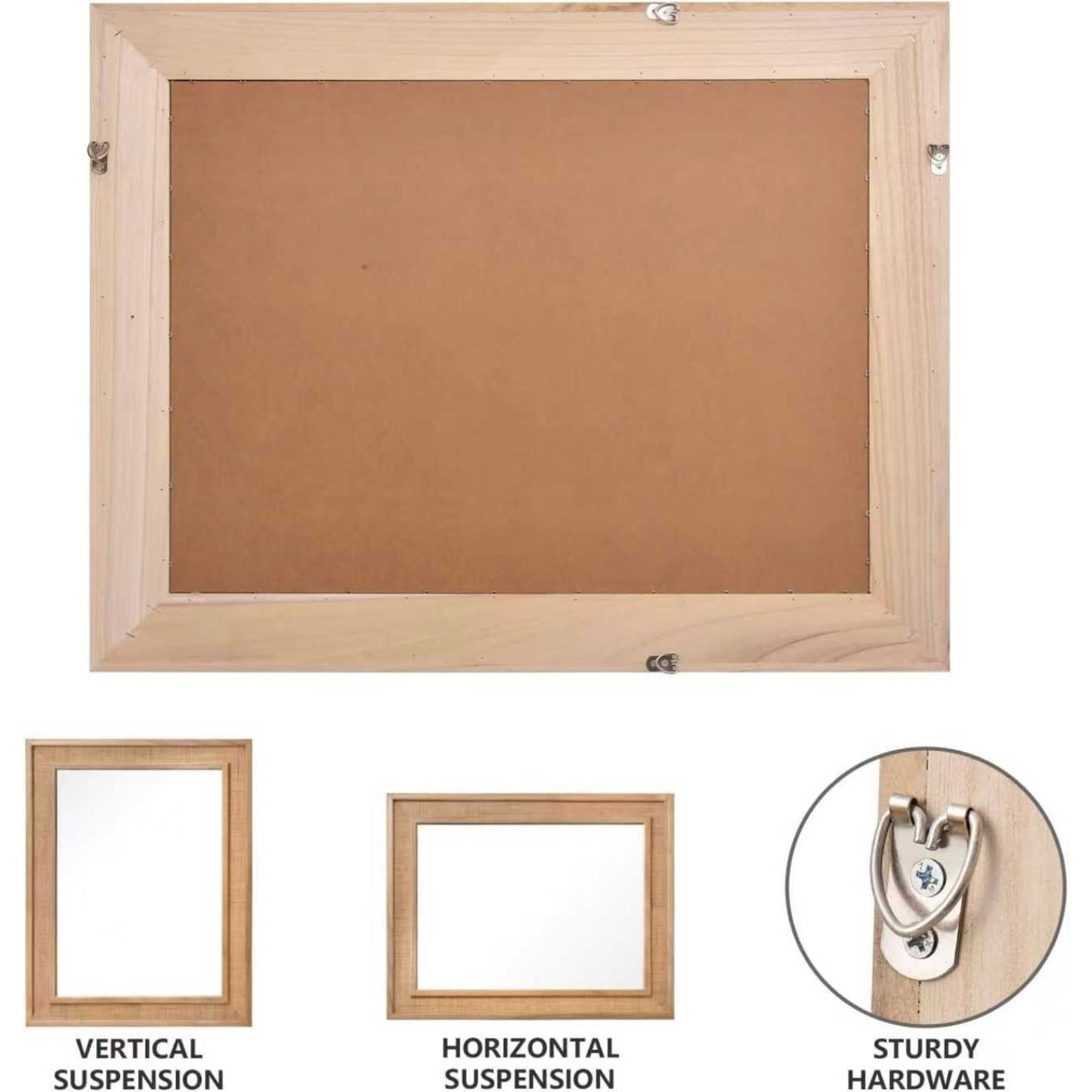 VanityFus 30-in W 20-in H Rectangle Yellowish-Brown Framed Bathroom Vanity Mirror Wall Mirror