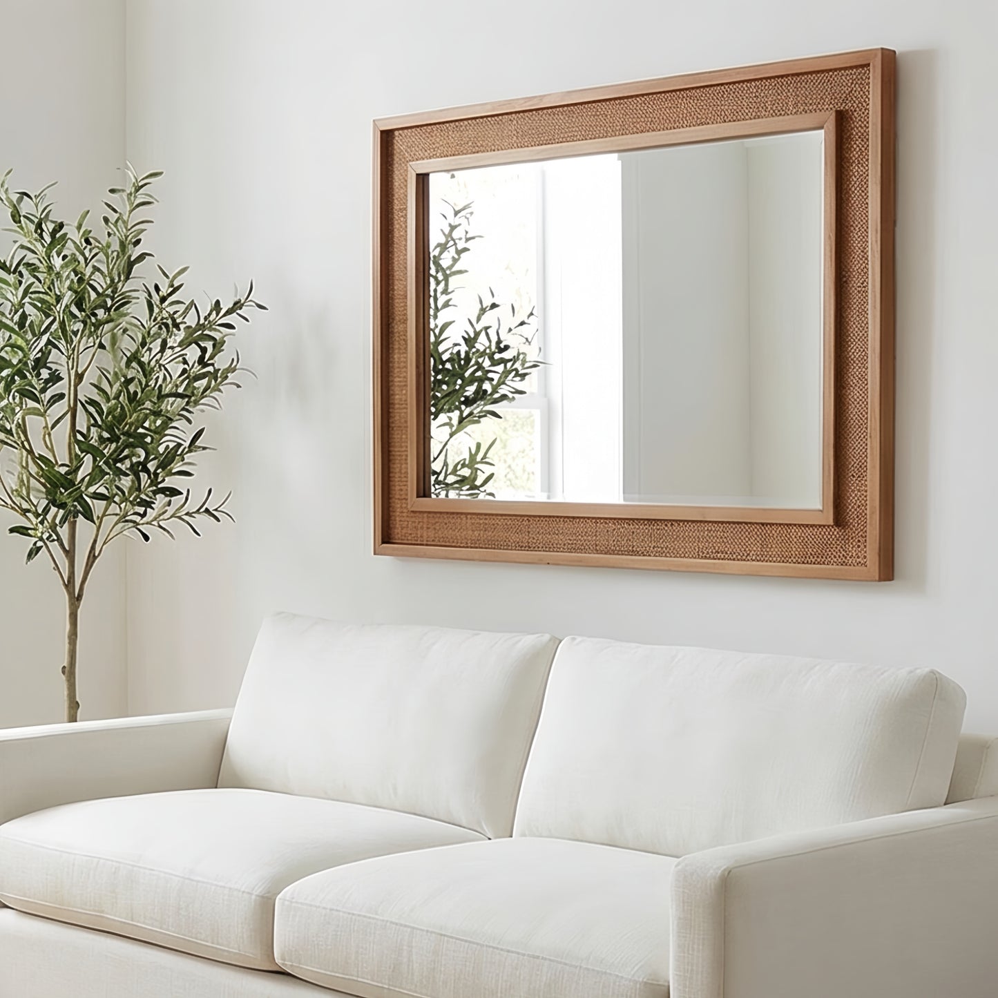 VanityFus 30-in W 20-in H Rectangle Yellowish-Brown Framed Bathroom Vanity Mirror Wall Mirror