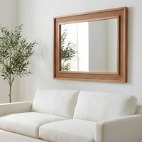 VanityFus 30-in W 20-in H Rectangle Yellowish-Brown Framed Bathroom Vanity Mirror Wall Mirror