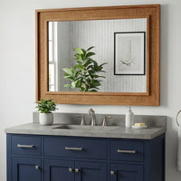 VanityFus 30-in W 20-in H Rectangle Yellowish-Brown Framed Bathroom Vanity Mirror Wall Mirror