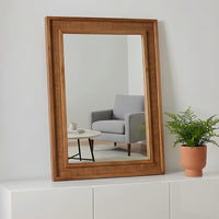 VanityFus 30-in W 20-in H Rectangle Yellowish-Brown Framed Bathroom Vanity Mirror Wall Mirror