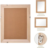 VanityFus 36-in W 24-in H Rectangle Natural Wood Framed Bathroom Vanity Mirror Wall Mirror