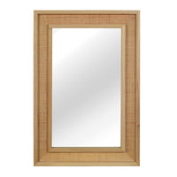 VanityFus 36-in W 24-in H Rectangle Natural Wood Framed Bathroom Vanity Mirror Wall Mirror