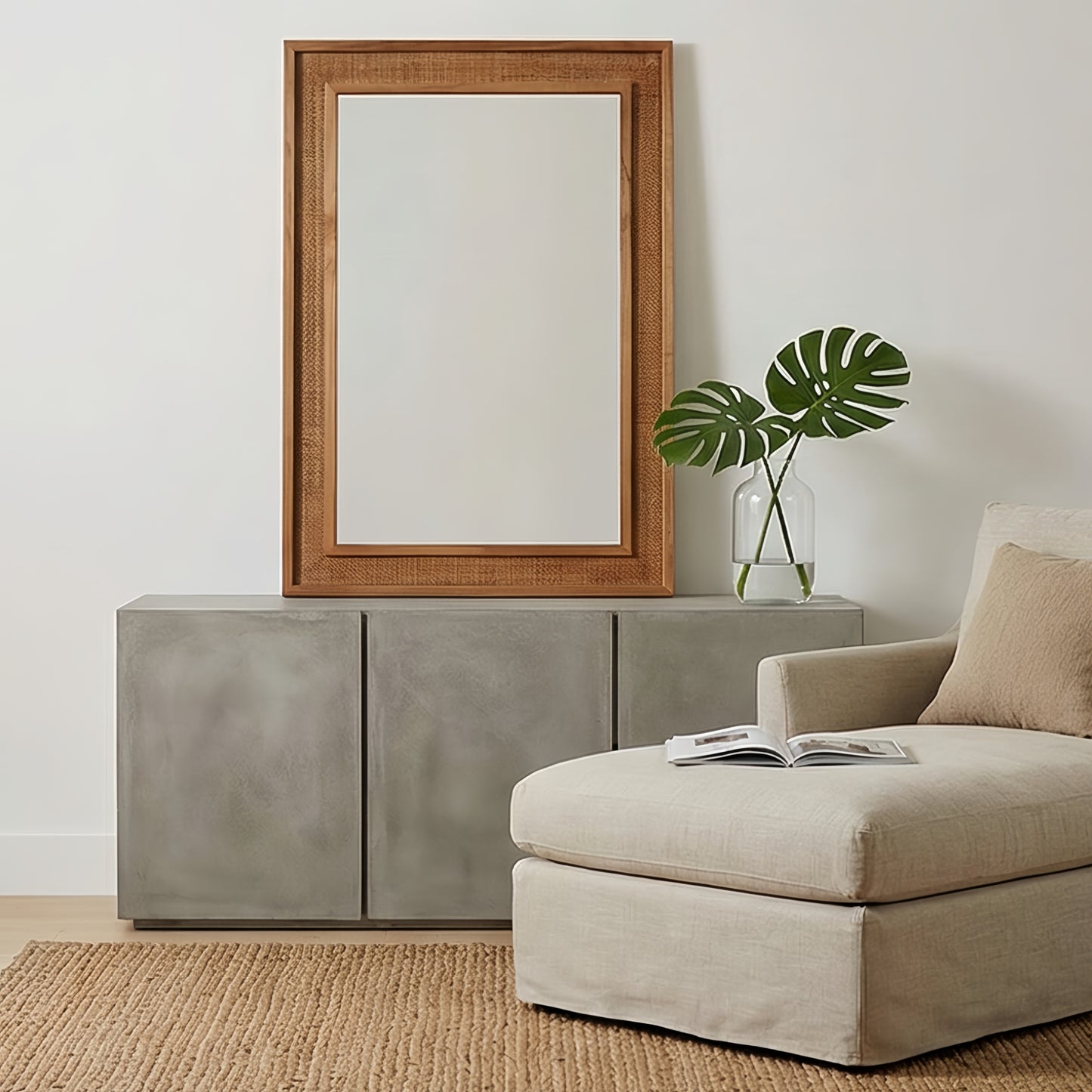 VanityFus 36-in W 24-in H Rectangle Yellowish-Brown Framed Bathroom Vanity Mirror Wall Mirror