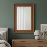 VanityFus 36-in W 24-in H Rectangle Yellowish-Brown Framed Bathroom Vanity Mirror Wall Mirror