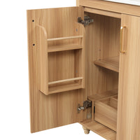 VanityFus 28.6-in Wood Bathroom Vanity Single Sink Combo with Ceramic Top Undermount 2 doors 1 drawer Adjustable Shelves