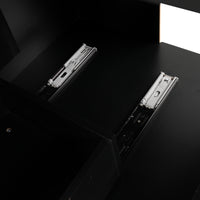 VanityFus 28.6-in Black Bathroom Vanity Single Sink Combo Undermount with Ceramic Top 2 doors 2 drawers