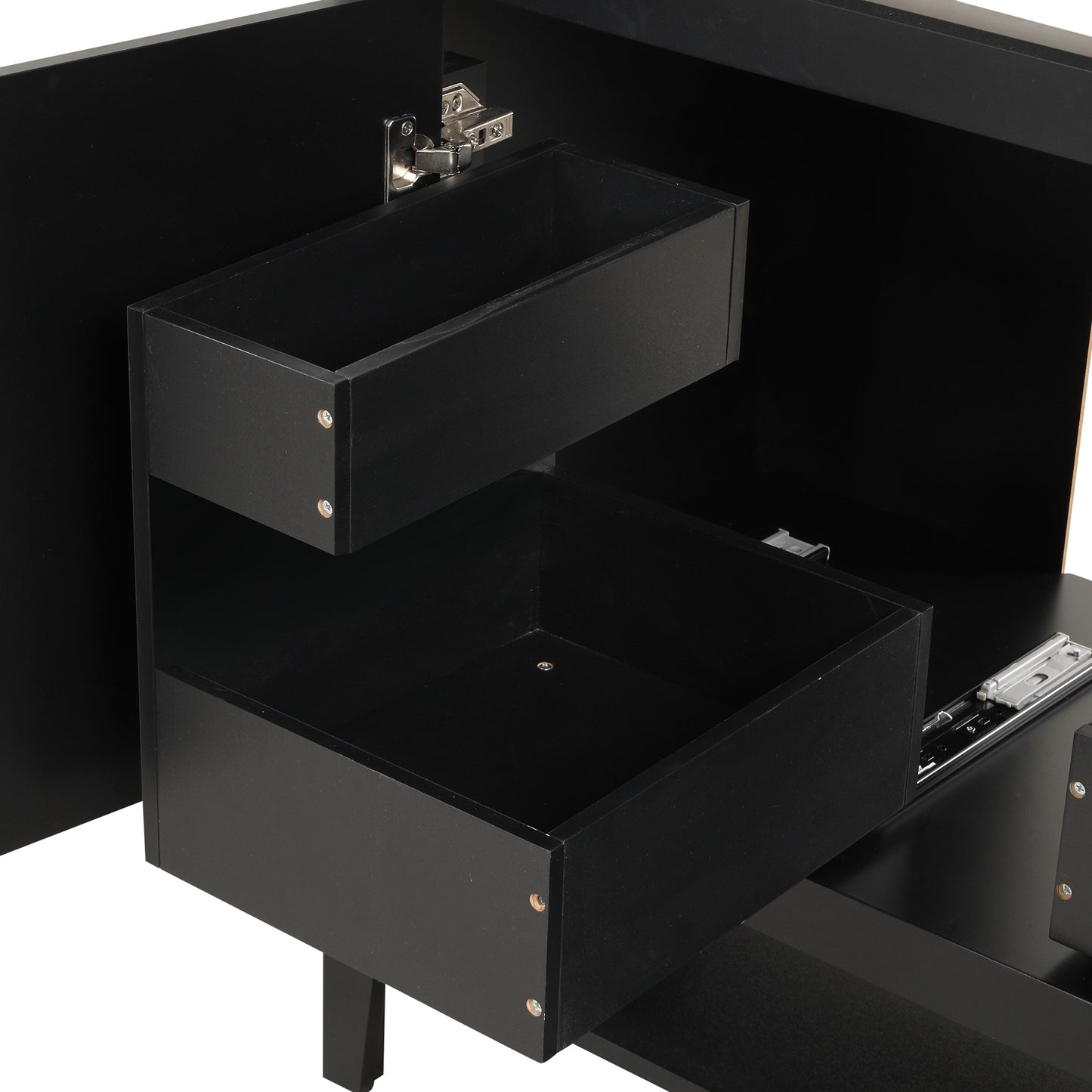 VanityFus 28.6-in Black Bathroom Vanity Single Sink Combo Undermount with Ceramic Top 2 doors 2 drawers