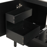 VanityFus 28.6-in Black Bathroom Vanity Single Sink Combo Undermount with Ceramic Top 2 doors 2 drawers