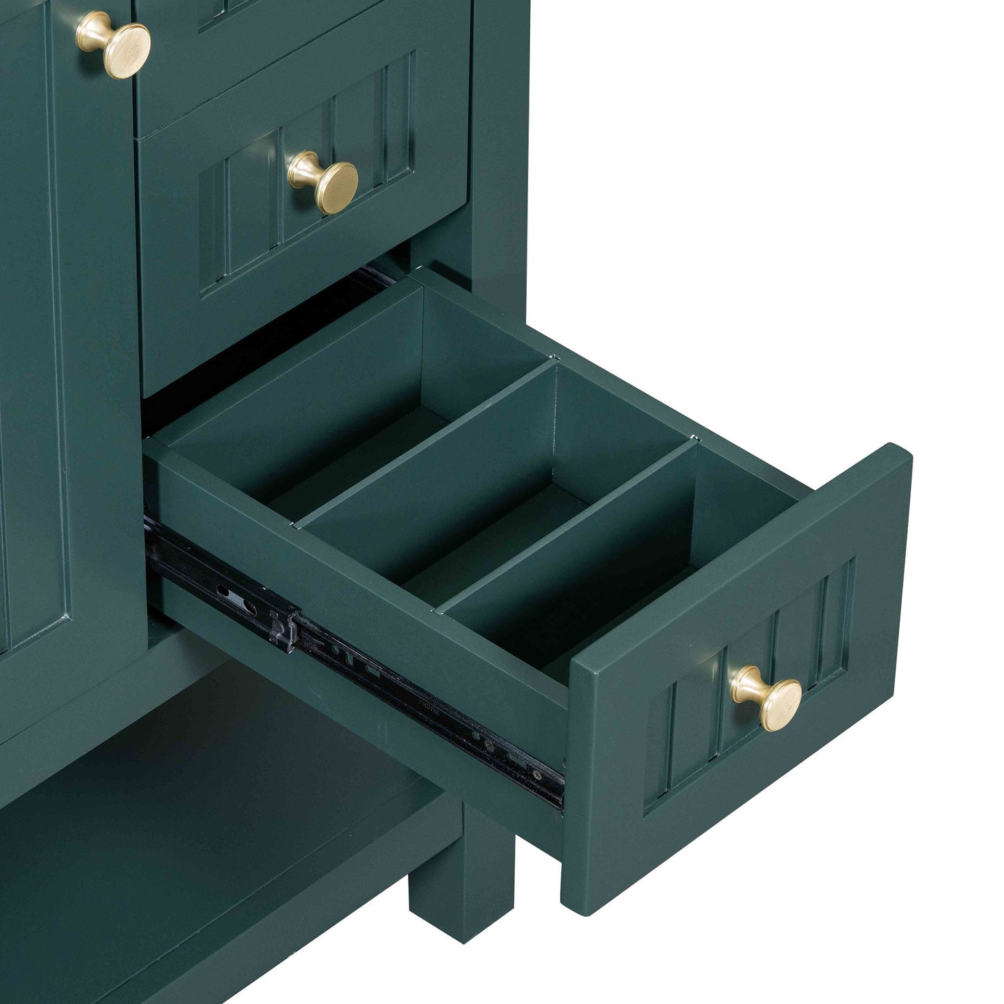 VanityFus 30-in Bathroom Green Vanity Single Sink Combo with Ceramic White Top 1 Soft-Close Doors 3 drawer