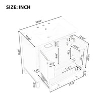 VanityFus 28.6-in Black Bathroom Vanity Single Sink Combo with Ceramic Top Undermount 2 doors 1 drawer Adjustable Shelves