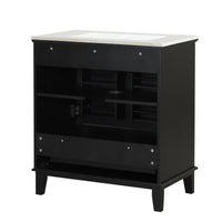 VanityFus 28.6-in Black Bathroom Vanity Single Sink Combo with Ceramic Top Undermount 2 doors 1 drawer Adjustable Shelves