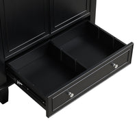 VanityFus 28.6-in Black Bathroom Vanity Single Sink Combo with Ceramic Top Undermount 2 doors 1 drawer Adjustable Shelves