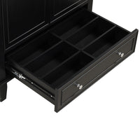 VanityFus 28.6-in Black Bathroom Vanity Single Sink Combo with Ceramic Top Undermount 2 doors 1 drawer Adjustable Shelves