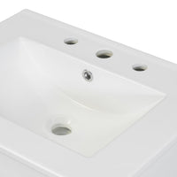 VanityFus 24.2-in Bathroom Vanity White Single Sink Combo with Ceramic Top 2 Soft-Close Doors 1 drawer